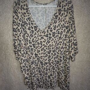 Maurices Tan and Black Leopard Print Blouse